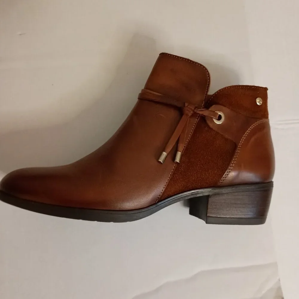 Pikolinos Daroca Tassel Ankle Boots Cuero Brown Women’s Size 38 (7.5 to 8) - Picture 9 of 15